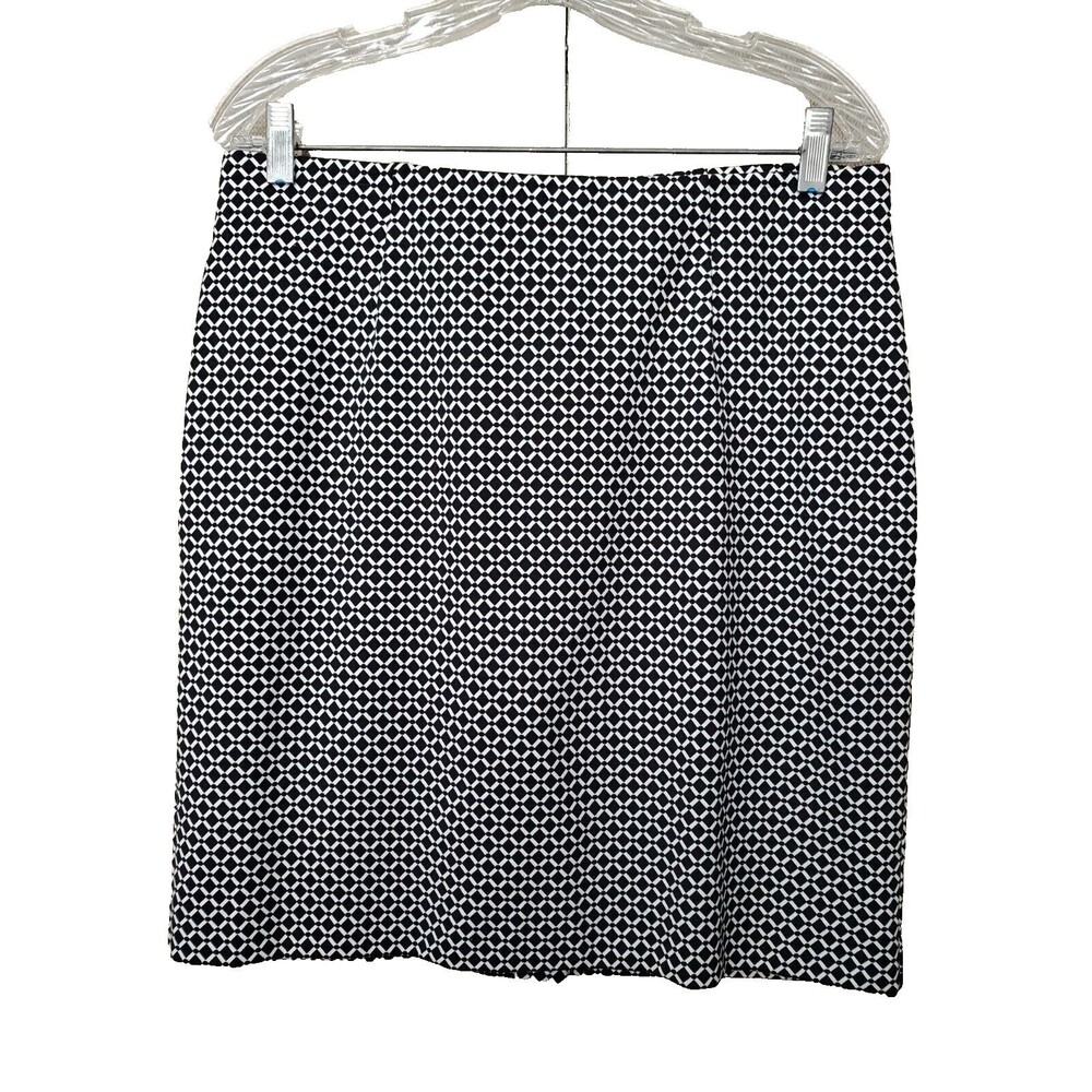 J Jill Ponte Knit Geo Print Pencil Skirt Pull-On Size Petite Medium MP
